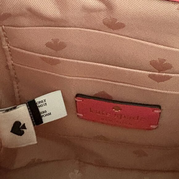 Kate Spade Natalia Square Quilted Leather Crossbody Purse Bright Blush Pink NWT - Picture 8 of 10